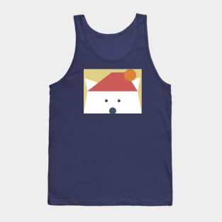 Peek-a-Boo Bear with Red and Orange Hat, Navy and Gold Tank Top